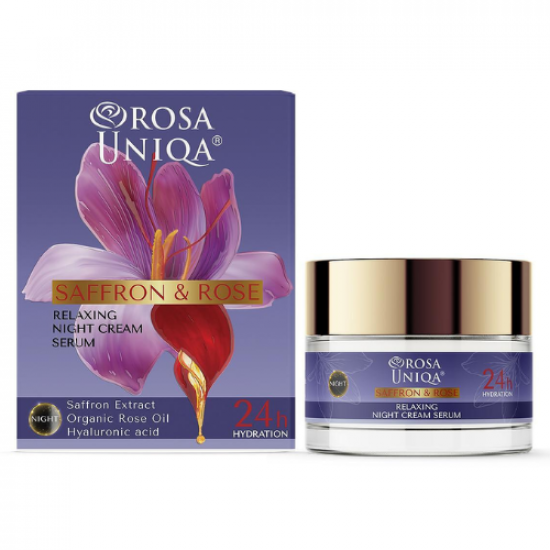 Нощен крем за лице серум „Rosa Uniqa & Saffron”на най-ниска цена - podaratsi.bg