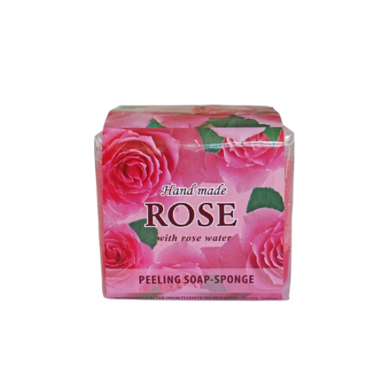 Пилинг сапун-гъба „Rose Damascene” – 65гр.на най-ниска цена - podaratsi.bg