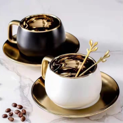 Чаша за кафе Gold White & Black 250 мл