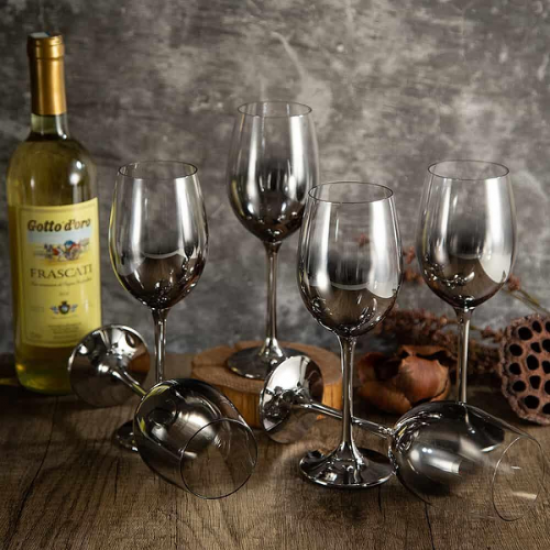 Чаши за вино с огледално столче 385 мл 6 брояна най-ниска цена - podaratsi.bg