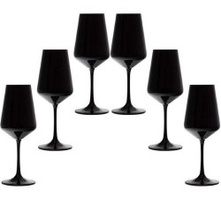 Черни чаши за вино на столче 450 мл, 6 броя Bohemia