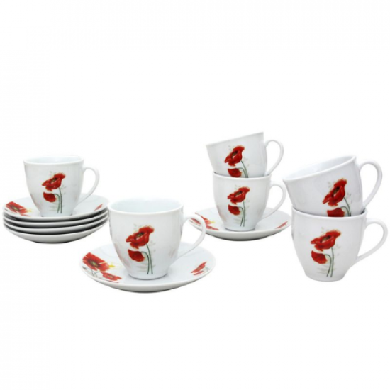 Сет чаши за чай Red Poppyна най-ниска цена - podaratsi.bg