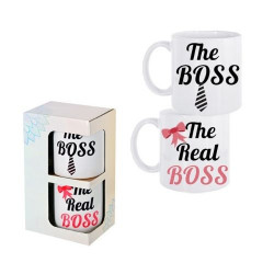Комплект 2 броя чаши The Boss/The Real Bossна най-ниска цена - podaratsi.bg