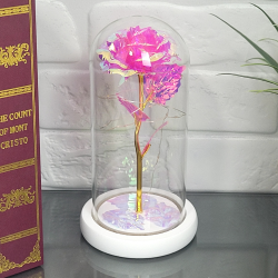 Луксозна роза в стъкленица с лед осветление 