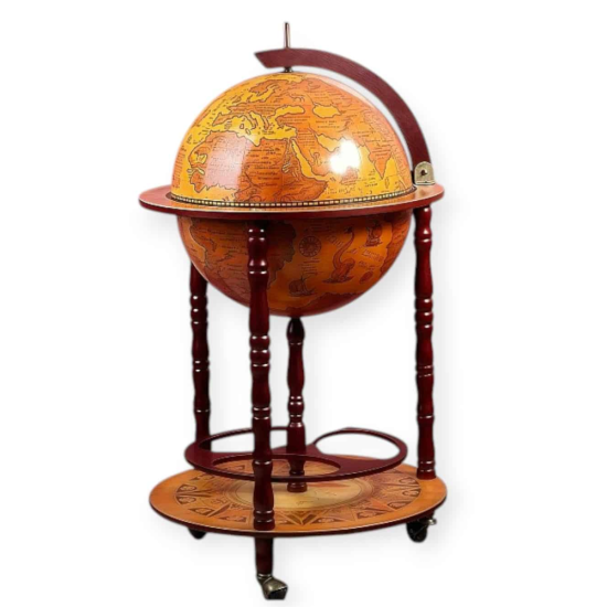 Луксозен минибар глобус със старинна карта и фина изработка