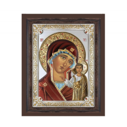 Икона Богородица Сребро с Рамка