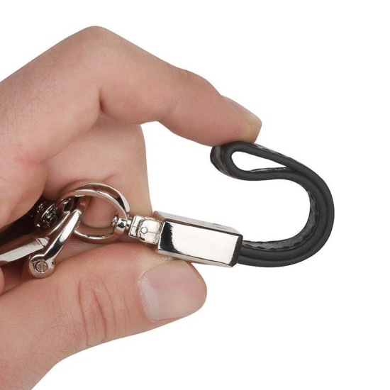 Премиум ключодържател с лого на BMW, 15 см, черна кожена каишка