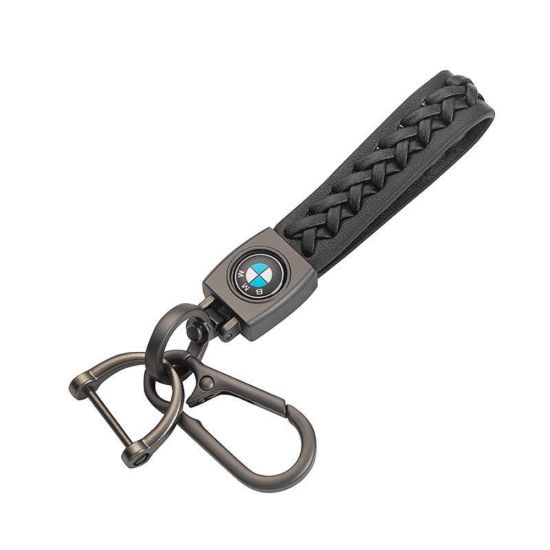 Подарък BMW Auto Set Луксозен ключодържател BMW от плетена еко кожа и полиран метал, подарък за нова кола