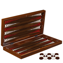 Дървен шах и табла 2 в 1 Premium Walnut 