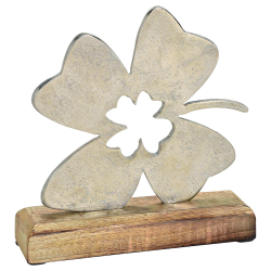 Метална фигура "Детелина" с дървена основа