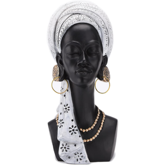 Уникален бюст на африканка Декоративен бюст на жена в етно стил, подходящ за подарък