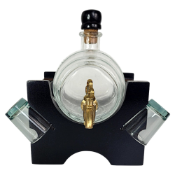 Стъклено буре 550мл на тъмна дървена стойка