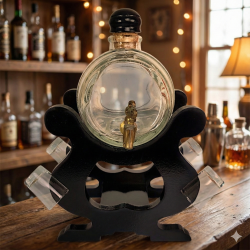 Стъклено Буре с Канелка (1 Литър) и 4 Чаши на Стойка