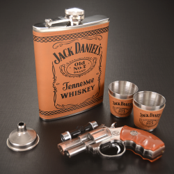 Подаръчен комплект манерка за алкохол "Jack Daniels" 