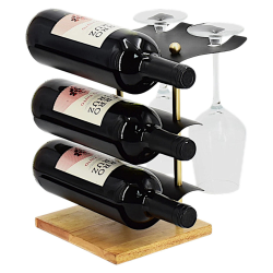 Стойка за 3 бутилки и чаши