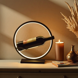 Метална поставка за бутилка с LED светлина